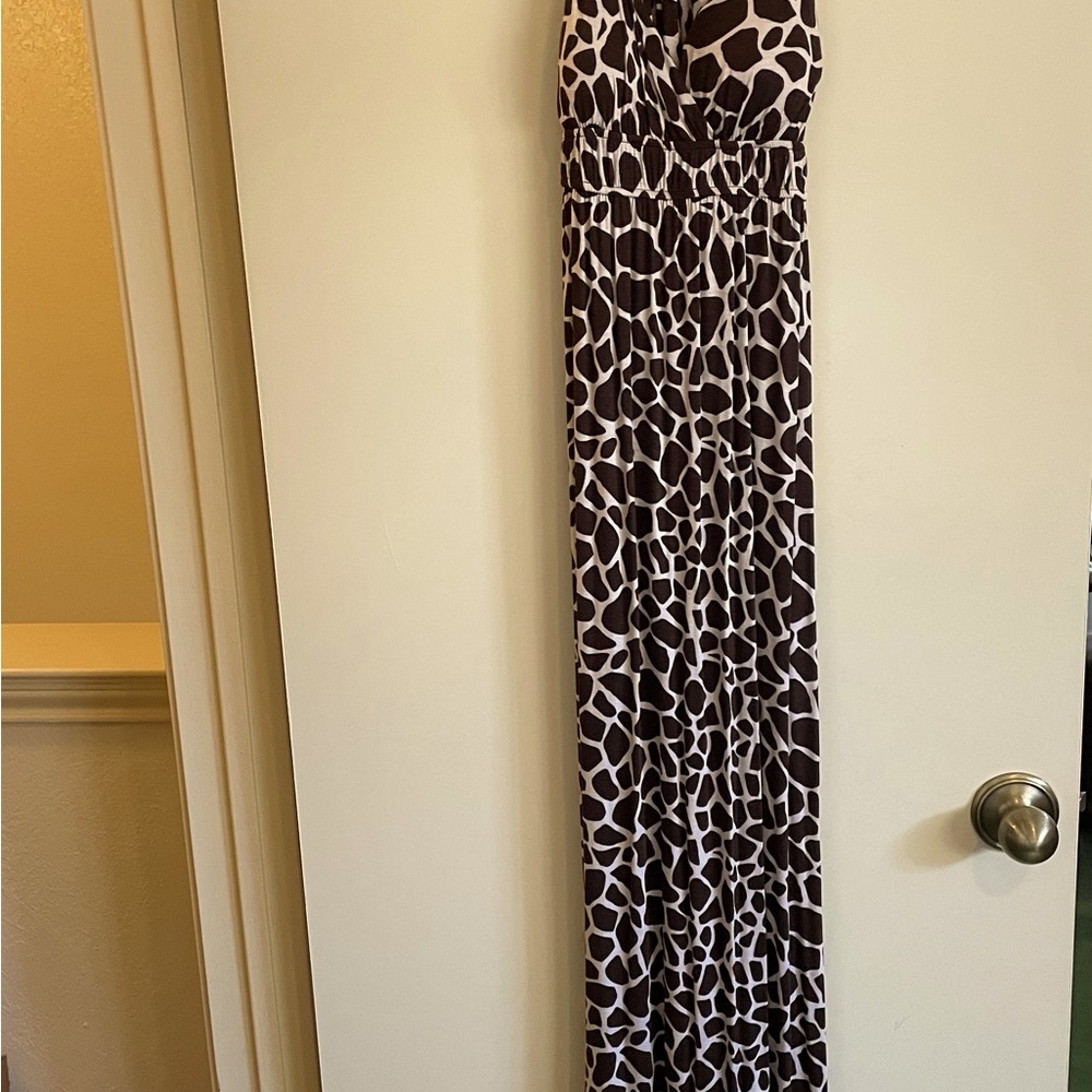 Long dress animal, print, and very sexy to wear.